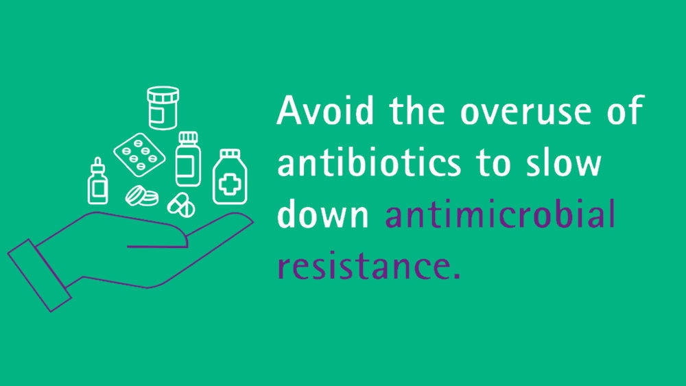 avoid the overuse of antibiotics to slow down antimicrobial resistance