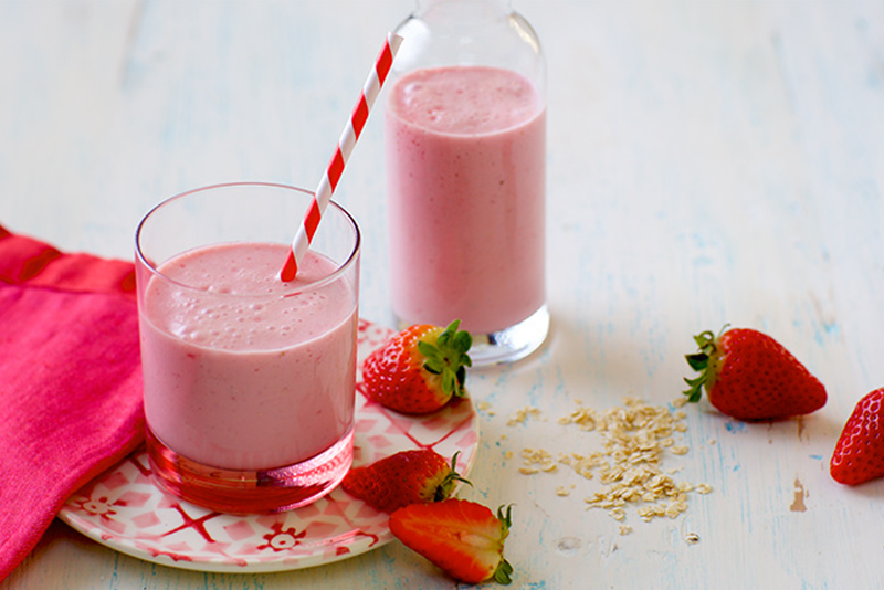 Trinkjoghurt mit Erdbeeren