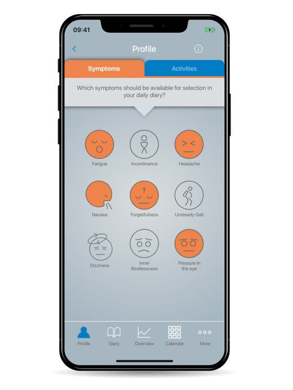 HC&Me Hydrocephalus Diary App „Welche Symptome sollen zur Auswahl stehen?“