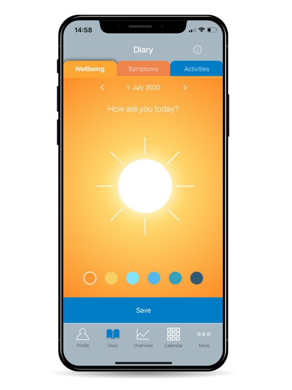 HC&Me Hydrocephalus Tagebuch App „Wie geht es Ihnen heute?“