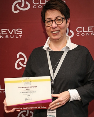 Freut sich über die Auszeichnung als Star-Arbeitgeber: Nicole Laufersweiler von B. Braun (Bildnachweis: Clevis Consult)